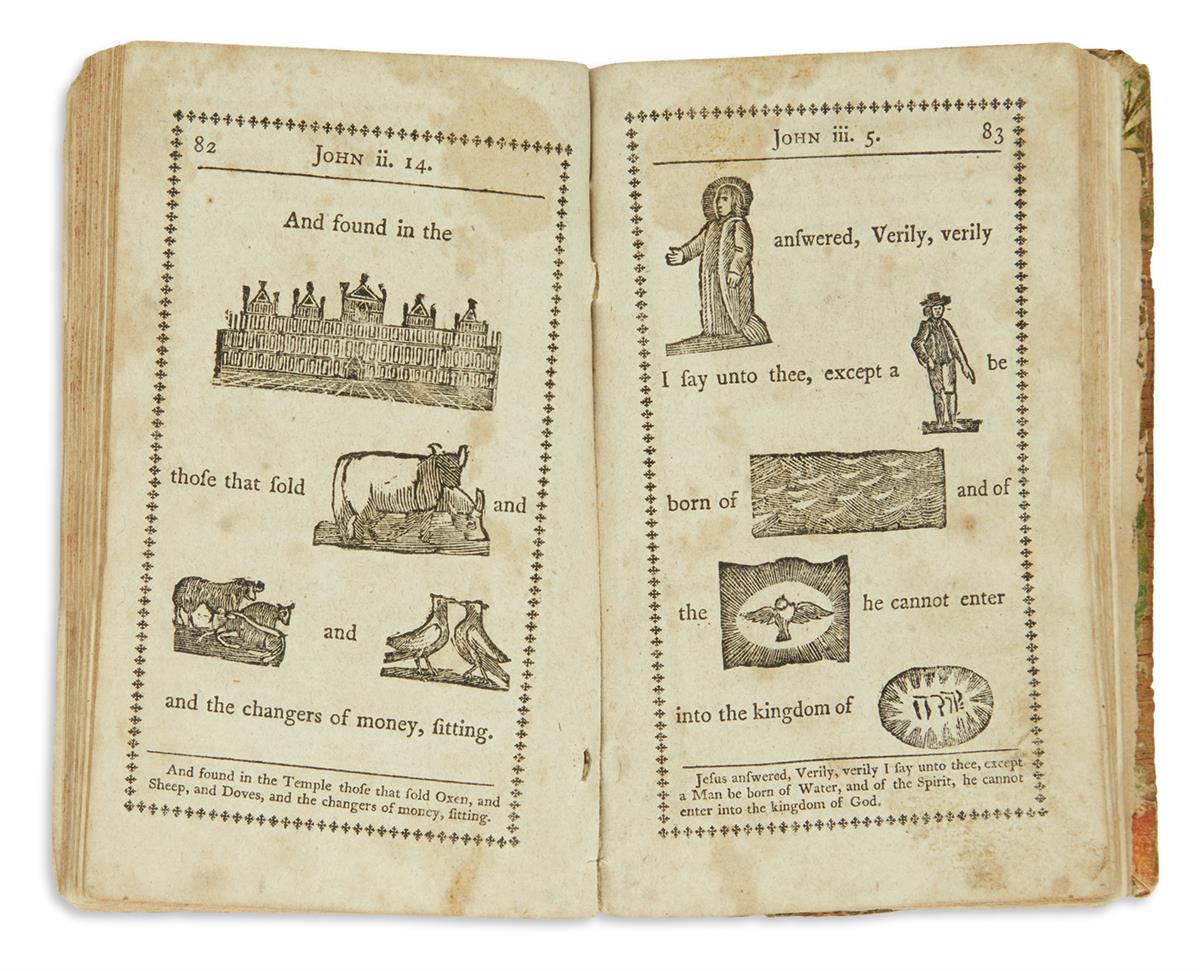 (CHILDRENS BOOKS.) Hill, Rowland. A New Hieroglyphical Bible for the Amusement & Instruction of Children.
